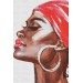Afrikalı Kadın Suluboya Görünüm Dekoratif Kanvas Duvar Tablosu Karışık 125 X 70
