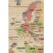 Ahşap Görünümlü Türkçe Dünya Haritası Dekoratif Kanvas Tablo 2088 Karışık 125 X 70