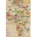 Ahşap Görünümlü Türkçe Dünya Haritası Dekoratif Kanvas Tablo 2088 Karışık 150 X 85