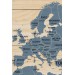 Ahşap Görünümlü Türkçe Dünya Haritası Ülke Başkentli Kanvas Tablo 1842 Karışık 150 X 85