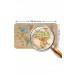 Ahşap Görünümlü Türkçe Eğitici Detaylı Atlası Dekoratif Dünya Haritası Duvar Sticker  Karışık 