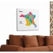 Ankara  İli Ve İlçeler Haritası  Dekoratif Kanvas Tablo 1266 Karışık 50 X 50