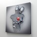 Aşk Sanatı, 3D Efekti Gümüş İnsan, Gri Ve Gümüş Metalik Efektli Kanvas Tablo Karışık/Çok Renkli 70 X 70