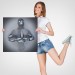 Aşk Sanatı, 3D Gri Ve Gümüş  Metalik Efektli Kanvas Tablo Karışık/Çok Renkli 50 X 50