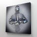 Aşk Sanatı, 3D Gri Ve Gümüş  Metalik Efektli Kanvas Tablo Karışık/Çok Renkli 70 X 70