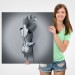 Aşk Sanatı, Gri Ve Gümüş 3D Metalik Efektli Kanvas Tablo Karışık/Çok Renkli 90 X 90