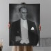 Atatürk Portre Tablosu Mustafa Kemal Atatürk Dikdörtgen Dekoratif Kanvas Tablo Beyaz 35 X 50