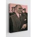 Atatürk Portre Tablosu Mustafa Kemal Atatürk Dikdörtgen Dekoratif Kanvas Tablo Beyaz 70 X 100