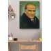 Atatürk Portre Tablosu Mustafa Kemal Atatürk Dikdörtgen Dekoratif Kanvas Tablo Kahverengi 35 X 50