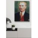 Atatürk Portre Tablosu Mustafa Kemal Atatürk Dikdörtgen Dekoratif Kanvas Tablo Kahverengi 50 X 70