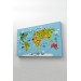 Çocuk Odası Hayvanlar Alemi Dünya Haritası 1007 Karışık 125 X 70