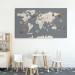 Çocuk Odası İçin Dekoratif Dünya Haritası Kanvas Tablo ( Tek Parça ) Karışık 50 X 70