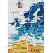 Dünya Haritası Ayrıntılı Eğitici-Öğretici Sembollü Bayraklı Dekoratif Kanvas Tablo 2821 Karışık 150 X 85