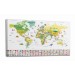 Dünya Haritası Ayrıntılı Eğitici-Öğretici Sembollü Bayraklı Dekoratif Kanvas Tablo 2835 Karışık 125 X 70