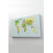 Dünya Haritası  Dekoratif Kanvas Tablo 1041 Karışık 125 X 70