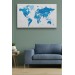 Dünya Haritası  Dekoratif Kanvas Tablo 1051 Karışık 125 X 70
