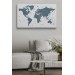 Dünya Haritası  Dekoratif Kanvas Tablo 1062 Karışık 125 X 70