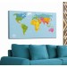Dünya Haritası  Dekoratif Kanvas Tablo 1072 Karışık 125 X 70