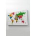 Dünya Haritası Dekoratif Kanvas Tablo Son Derece Detaylı Ve Eğitici 1572 Karışık 150 X 85