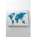 Dünya Haritası Dekoratif Kanvas Tablo Son Derece Detaylı Ve Eğitici 1574 Karışık 125 X 70