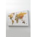 Dünya Haritası Dekoratif Kanvas Tablo Son Derece Detaylı Ve Eğitici 1585 Karışık 125 X 70