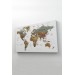 Dünya Haritası Dekoratif Kanvas Tablo Son Derece Detaylı Ve Eğitici 1598 Karışık 125 X 70