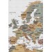 Dünya Haritası Dekoratif Kanvas Tablo Son Derece Detaylı Ve Eğitici 1598 Karışık 95 X 55