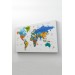 Dünya Haritası Dekoratif Kanvas Tablo Son Derece Detaylı Ve Eğitici 1601 Karışık 125 X 70