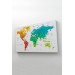 Dünya Haritası Dekoratif Kanvas Tablo Son Derece Detaylı Ve Eğitici 1602 Karışık 95 X 55