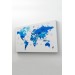  Dünya Haritası Dekoratif Kanvas Tablo Ülke Ve Başkentli  1501 Karışık 125 X 70