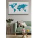 Dünya Haritası Dekoratif Kanvas Tablo Ülke Ve Başkentli  1503 Karışık 125 X 70