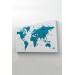 Dünya Haritası Dekoratif Kanvas Tablo Ülke Ve Başkentli 1503 Karışık 150 X 85