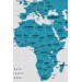 Dünya Haritası Dekoratif Kanvas Tablo Ülke Ve Başkentli  1503 Karışık 95 X 55