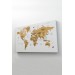 Dünya Haritası Dekoratif Kanvas Tablo Ülke Ve Başkentli 1549 Karışık 125 X 70