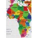 Dünya Haritası Dekoratif Kanvas Tablo Ülke Ve Başkentli 1557 Karışık 150 X 85