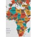  Dünya Haritası Dekoratif Kanvas Tablo Ülke Ve Başkentli Öğretici Ve Sembollü 2291 Karışık 125 X 70