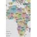  Dünya Haritası Dekoratif Kanvas Tablo Ülke Ve Başkentli Öğretici Ve Sembollü 2307 Karışık 125 X 70
