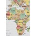 Dünya Haritası Dekoratif Kanvas Tablo Ülke Ve Başkentli Öğretici Ve Sembollü 2313 Karışık 150 X 85