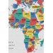  Dünya Haritası Dekoratif Kanvas Tablo Ülke Ve Başkentli Öğretici Ve Sembollü 2315 Karışık 150 X 85