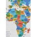  Dünya Haritası Dekoratif Kanvas Tablo Ülke Ve Başkentli Öğretici Ve Sembollü 2335 Karışık 125 X 70