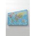 Dünya Haritası Kanvas Tablo Çok Ayrıntılı Dekoratif Ve Okyanuslu 2161 Karışık 125 X 70