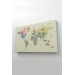 Dünya Haritası Kanvas Tablo  Ülke Başkent Detaylı Ve Dekoratif 2603 Karışık 125 X 70
