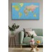 Dünya Haritası Meridyenli  Dekoratif Kanvas Tablo 1068 Karışık 95 X 55