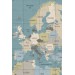 Dünya Haritası Meridyenli  Dekoratif Kanvas Tablo 1070 Karışık 125 X 70