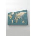 Dünya Haritası Meridyenli  Dekoratif Kanvas Tablo 1070 Karışık 95 X 55