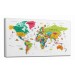 Dünya Haritası Son Derece Ayrıntılı Eğitici-Öğretici Ve Sembollü Dekoratif Kanvas Tablo 3215 Karışık 125 X 70