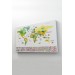 Dünya Haritası Ülke Bayraklı Ve Başkentli Kanvas Tablo 1915 Karışık 125 X 70