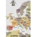 Dünya Haritası Ülke Bayraklı Ve Başkentli Kanvas Tablo 1935 Karışık 125 X 70