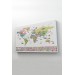 Dünya Haritası Ülke Bayraklı Ve Başkentli Kanvas Tablo 1939 Karışık 125 X 70