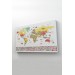 Dünya Haritası Ülke Bayraklı Ve Başkentli Kanvas Tablo 1945 Karışık 125 X 70